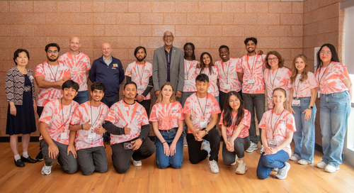 International Students Take A Picture During Orientation